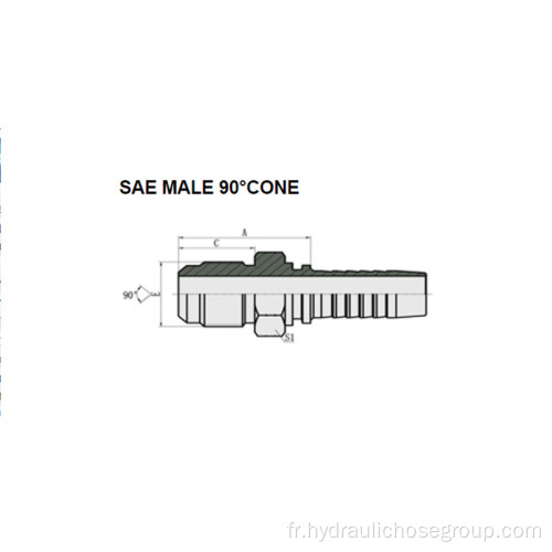 SAE Mâle 90° Cône 17811